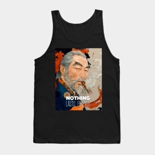 Puff Sumo: Nothing Lasts Forever, "世間は移り変わり" (Seken wa Utsurikawari) on a Dark Background Tank Top